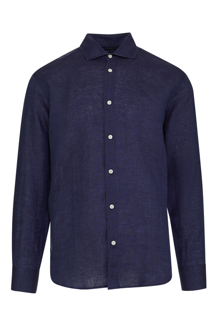 Antonio Linen Shirt L/S:Light/Pastel Purple:S